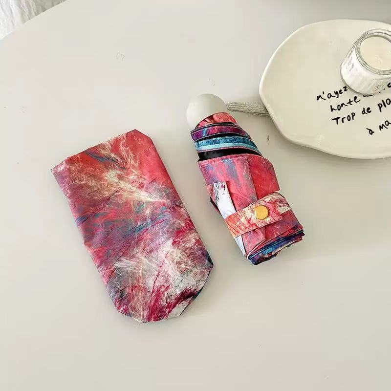 Damen Faltbarer Regenschirm mit kreativem Kunstdesign Brehn