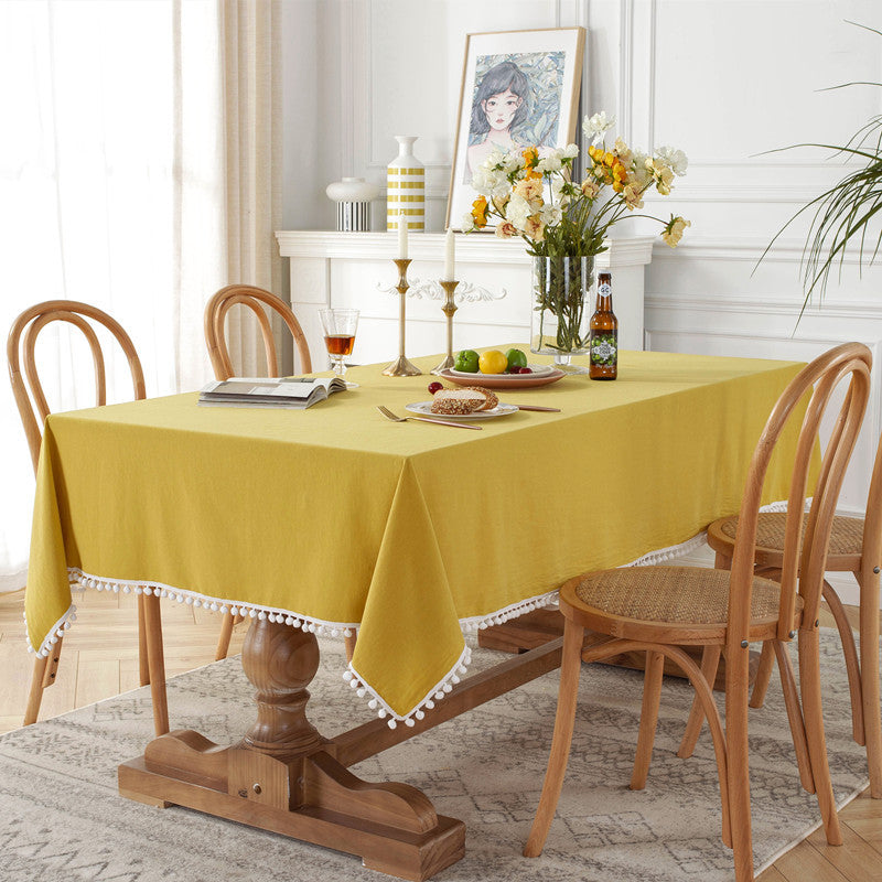 Pom-Pom Trim Tischdecke