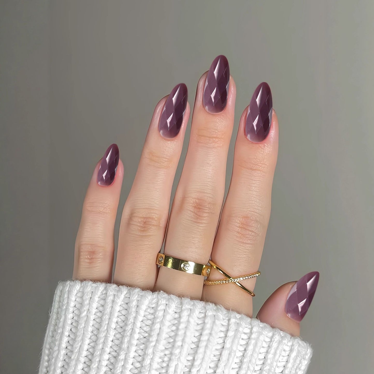 Diamantförmige Glänzende Nail Extensions Brehn