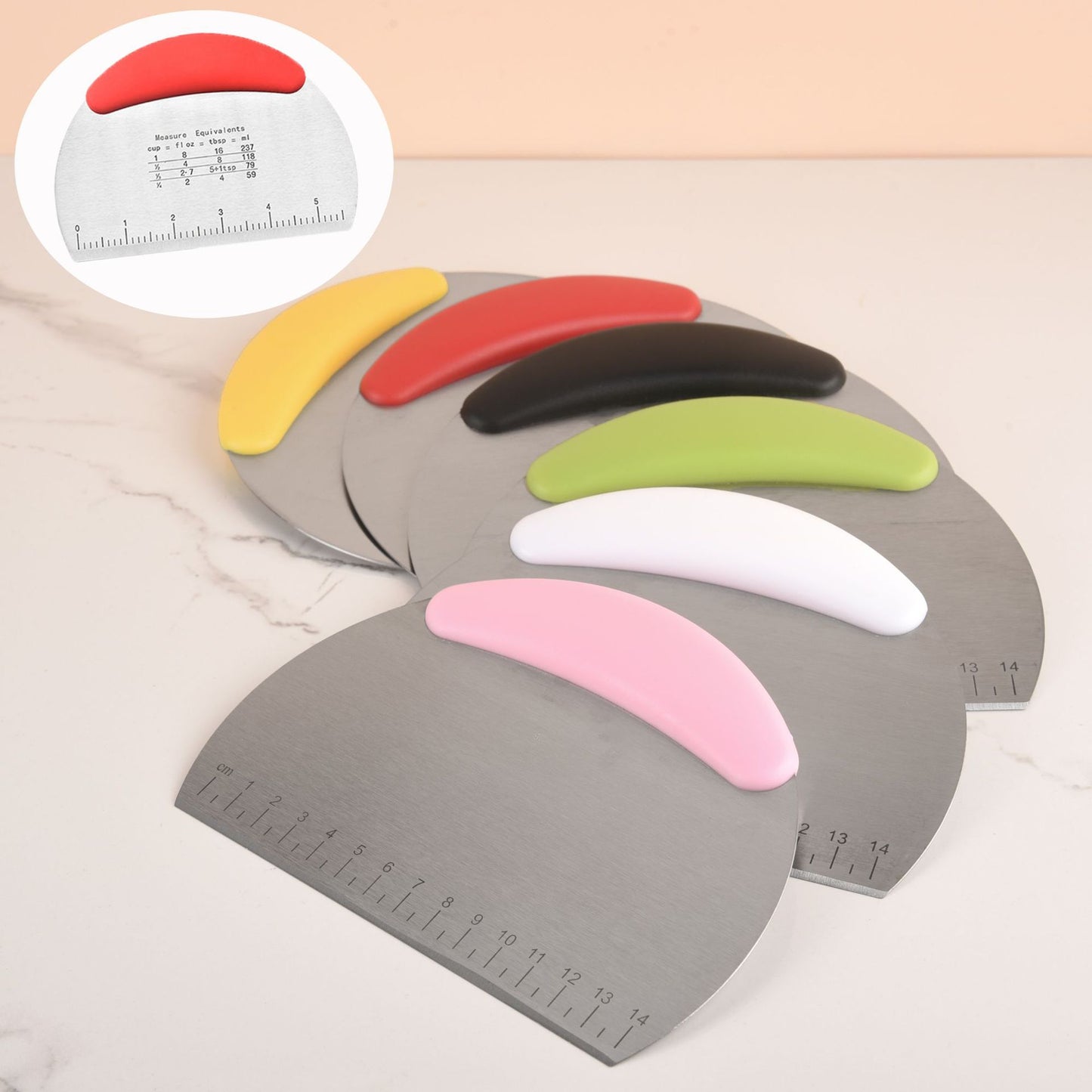 Ergonomischer Teigschaber Aus Edelstahl mit Integrierter Messskala Brehn
