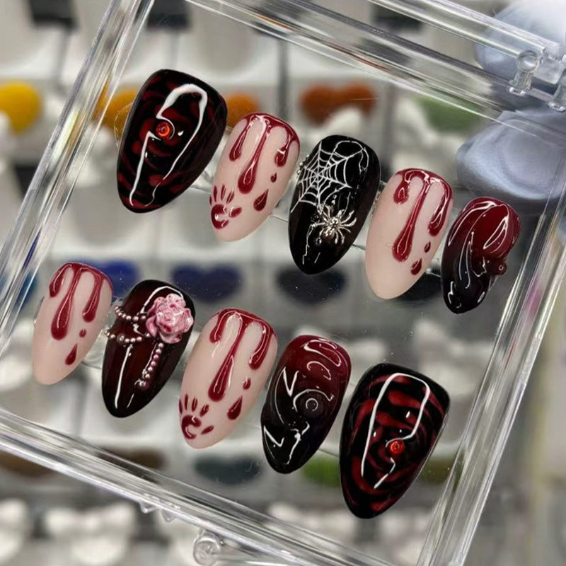 Halloween Kunstnagelset mit gruseligen Motiven Brehn