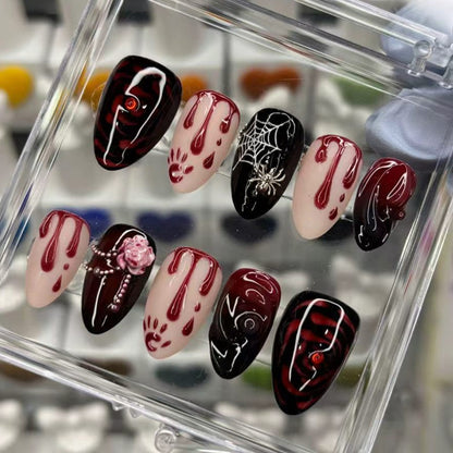 Halloween Kunstnagelset mit gruseligen Motiven Brehn