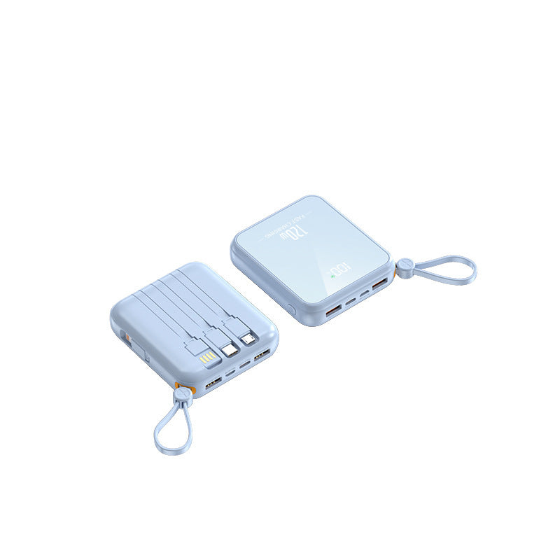Tragbare Powerbank mit integriertem Ladekabel und LED-Anzeige Brehn
