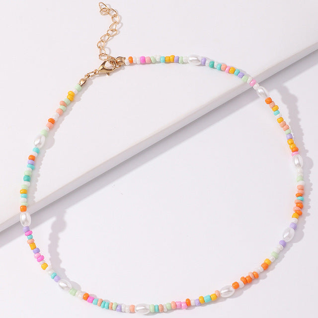 Perlen- und Perlenbesatz Choker-Halskette Brehn