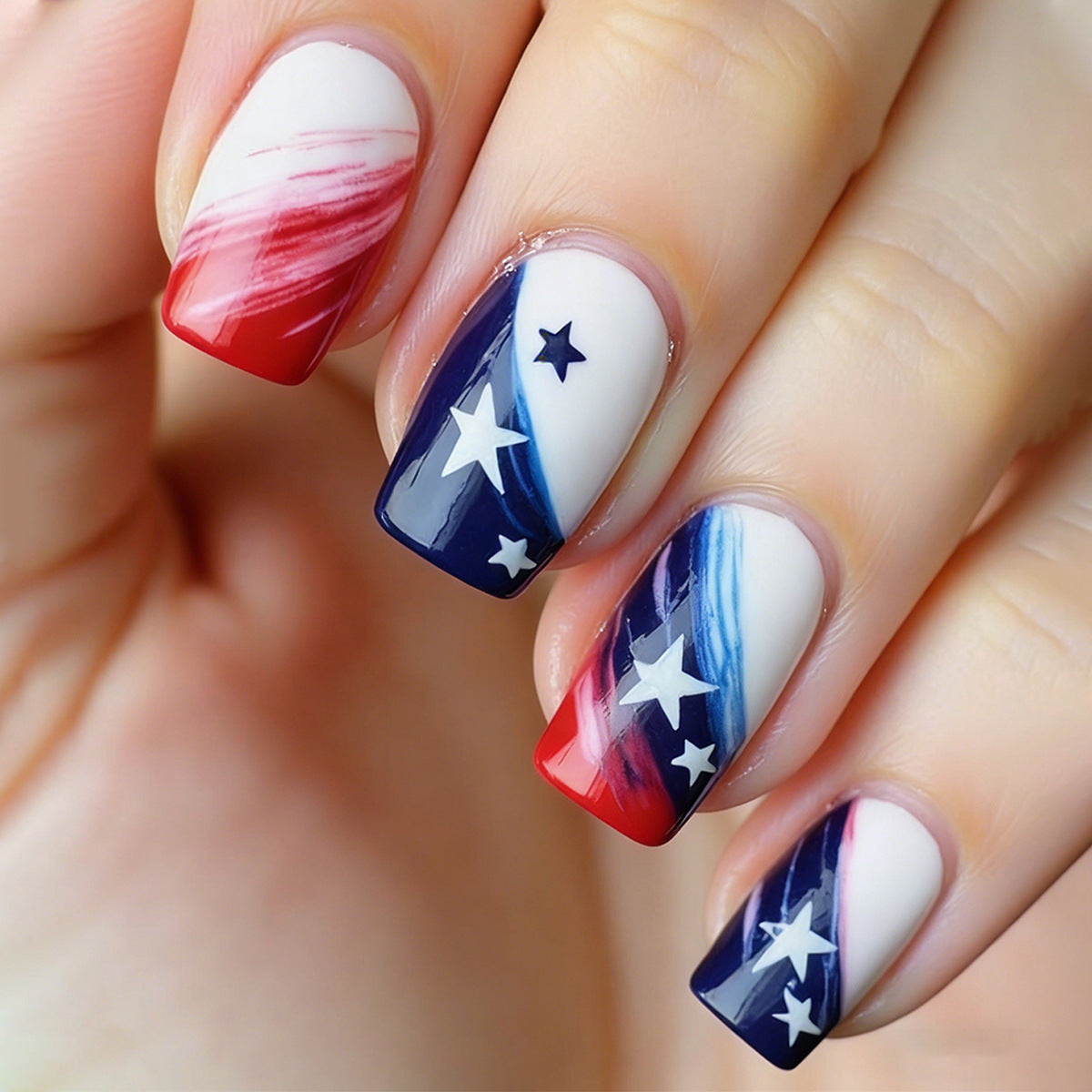 Patriotische Nagelkunst Design Brehn