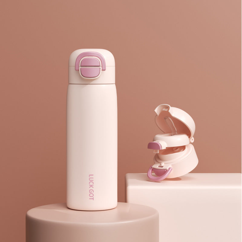 Damen Isoliertrinkflasche mit integriertem Push-Button-Mechanismus Brehn
