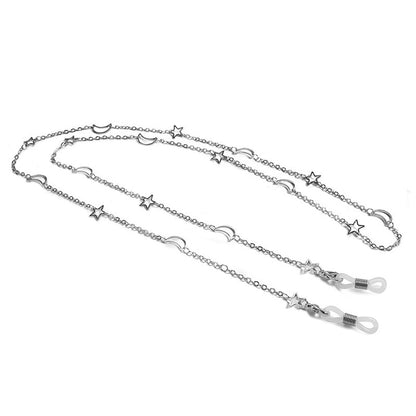 Modische Brillenhalterkette mit Stern- und Mondmotiven Brehn