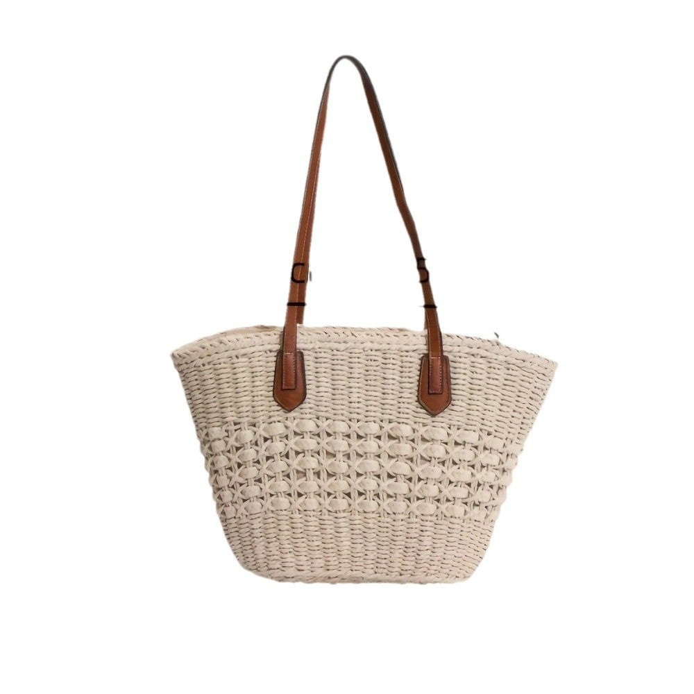 Handtasche mit Geflochtenem Design und Ledergriffen Brehn