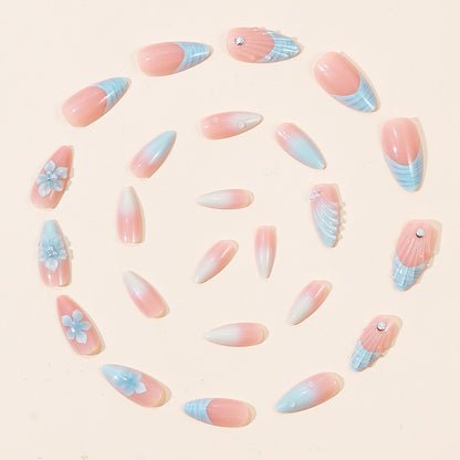 Blumen Skulptierte Acryl Nagelkunst Verlängerungen Brehn