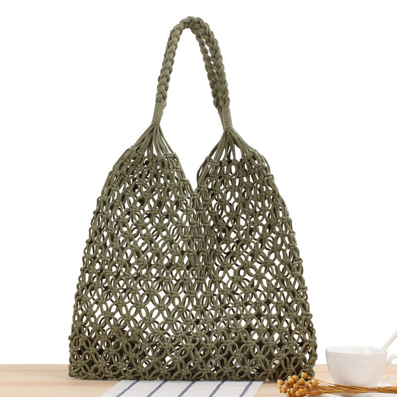 Handtasche Aus Robustem Handgeknüpftem Netzmaterial Brehn