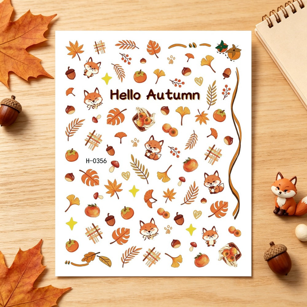 Herbst-Themen Nagelkunst Aufkleber