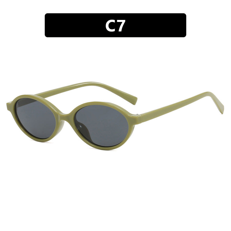 Damen modische ovale Sonnenbrille mit geschwungenem Rahmen und UV-Schutz Brehn