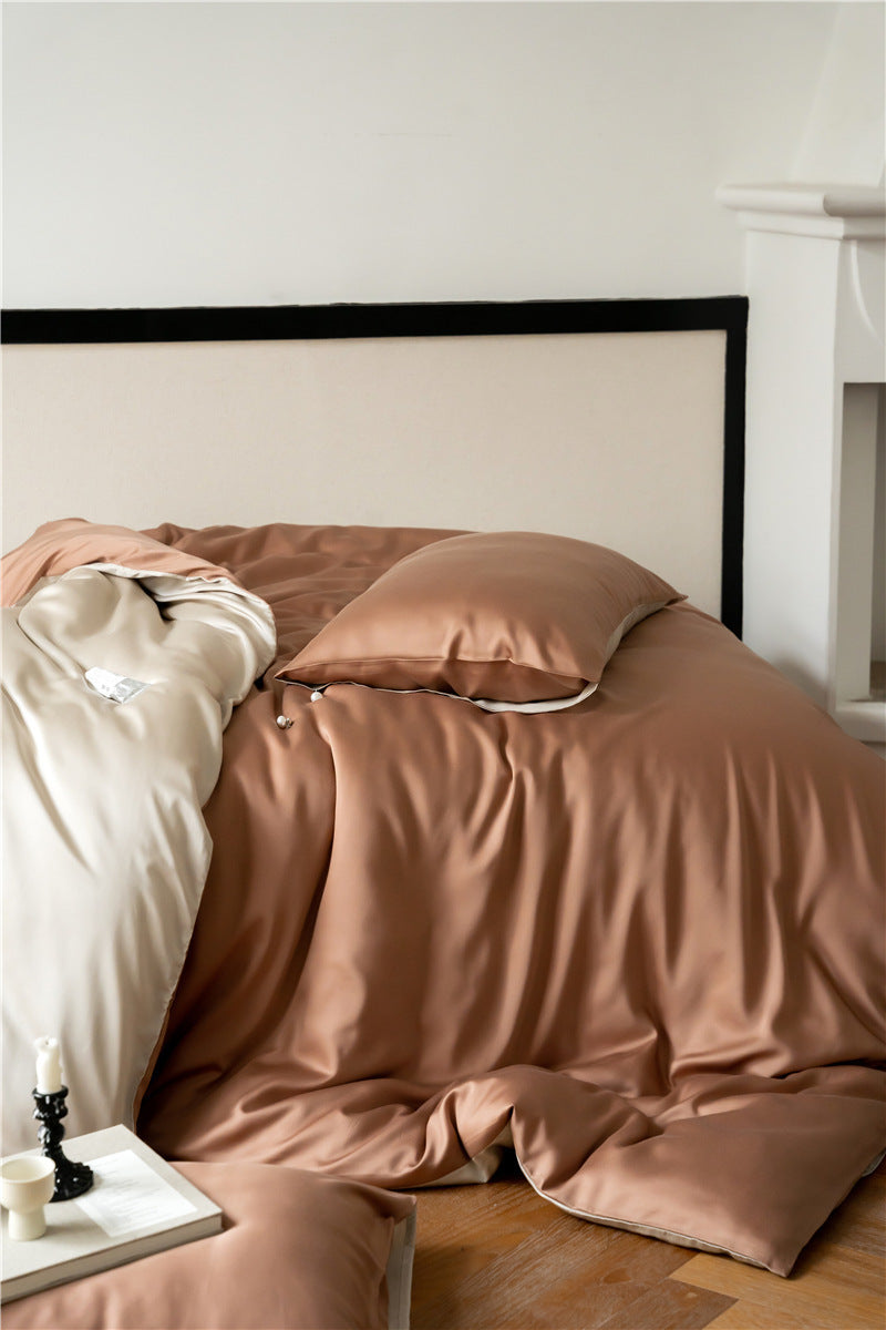 Seidiges Satin-Bettwäsche-Set