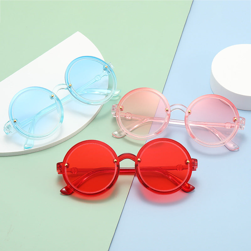 Damen Runde Sonnenbrille mit transparentem Rahmen Brehn