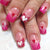 Herz-verzierte Press-On Nagelkunst Brehn
