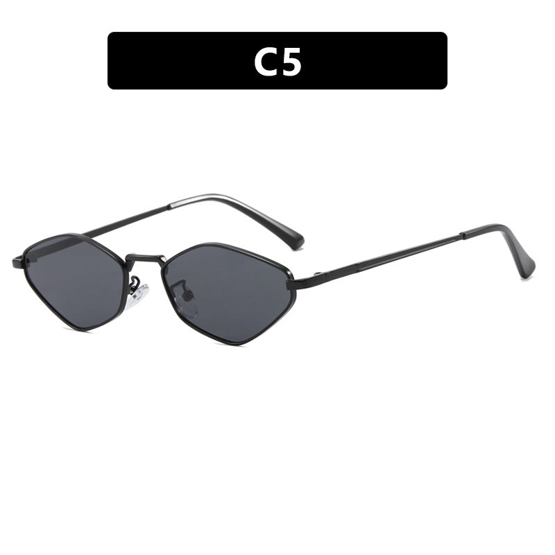 Damen geometrische Sonnenbrille mit feinem Metallrahmen und UV-Schutz Brehn