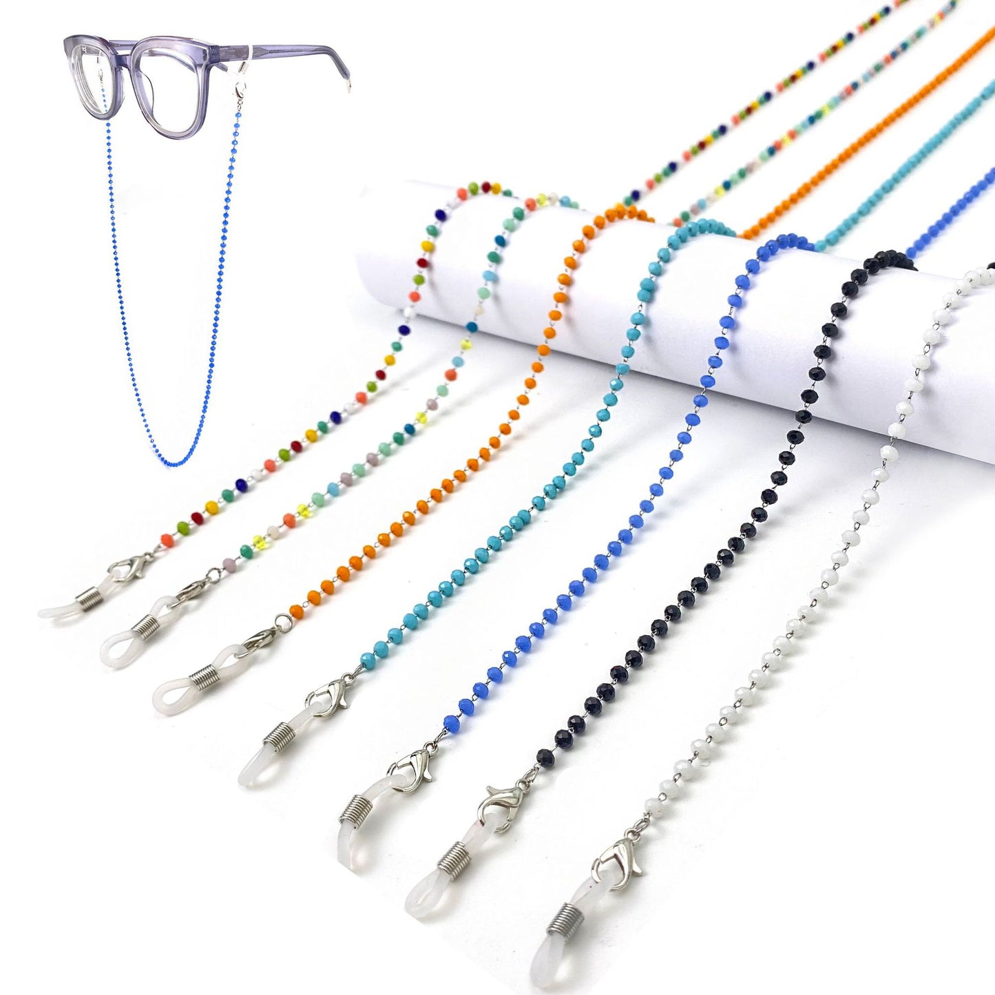 Farbige Perlenbrille Kette Brehn