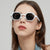 Damen hexagonale Sonnenbrille mit transparentem Rahmen Brehn