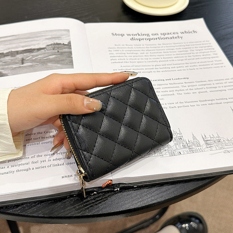 Gepolsterte zippered kompakte Brieftasche