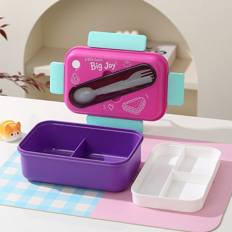 Mehrfachfächer-Lunchbox mit integrierten Besteck