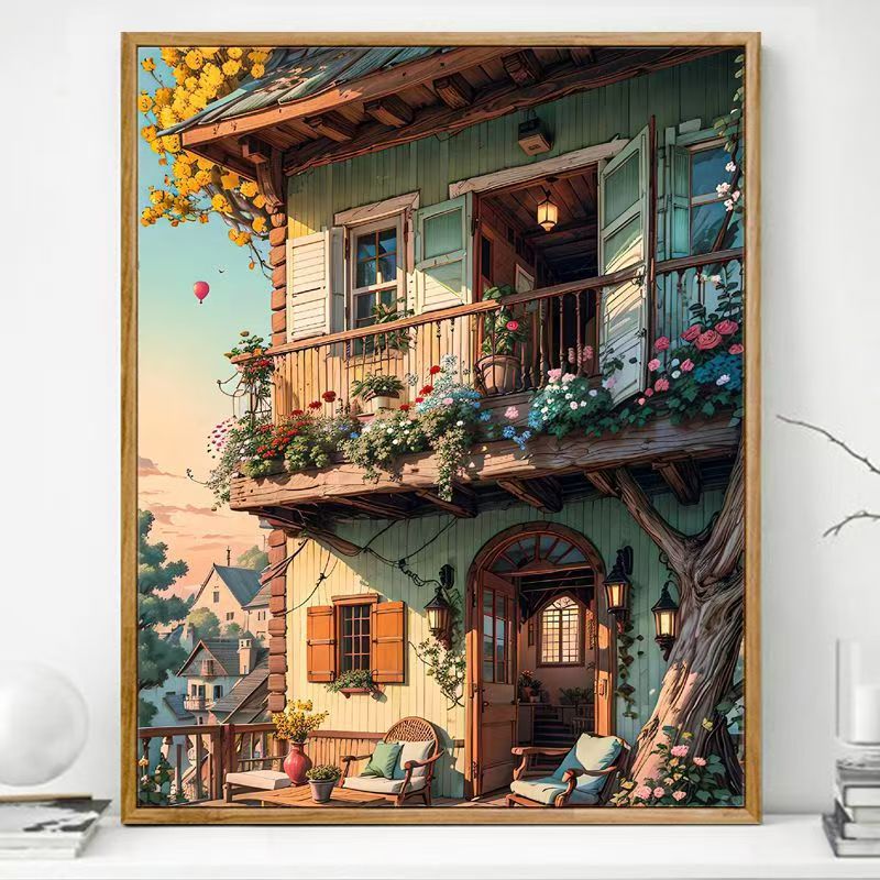 Gemütlicher Balkon Kunstdruck Brehn