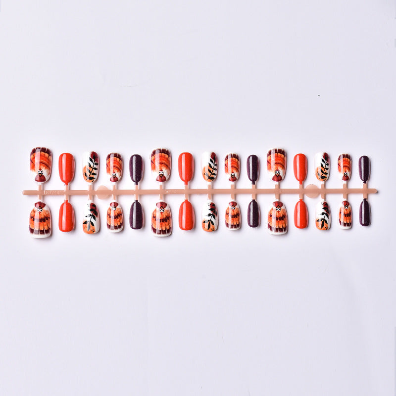 Herbst-Themen Dekorative Press-On Nagelkunst Set Brehn