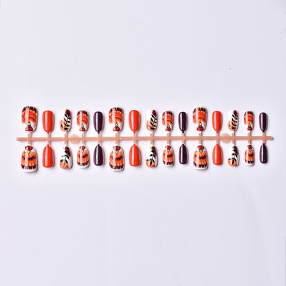 Herbst-Themen Dekorative Press-On Nagelkunst Set Brehn