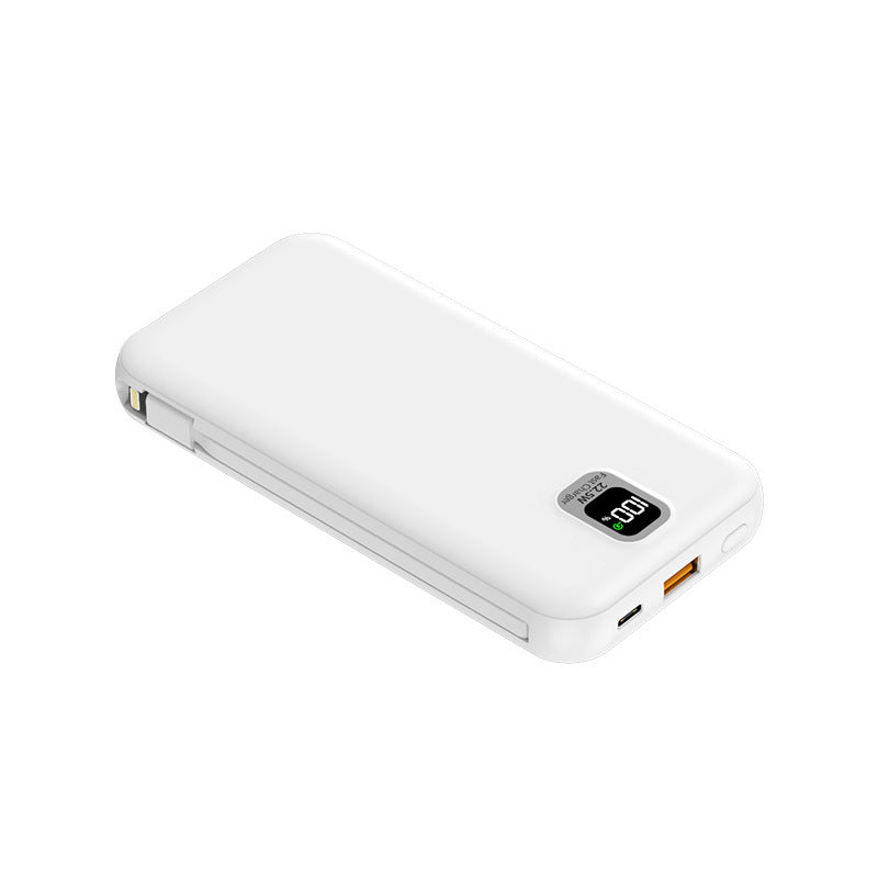 Tragbare Powerbank mit integriertem Ladekabel und LED-Display Brehn