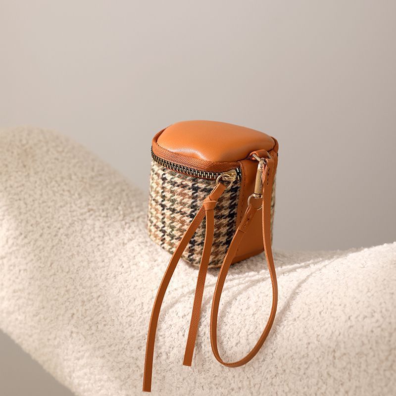 Strukturierte Leder Mini Kosmetiktasche Brehn