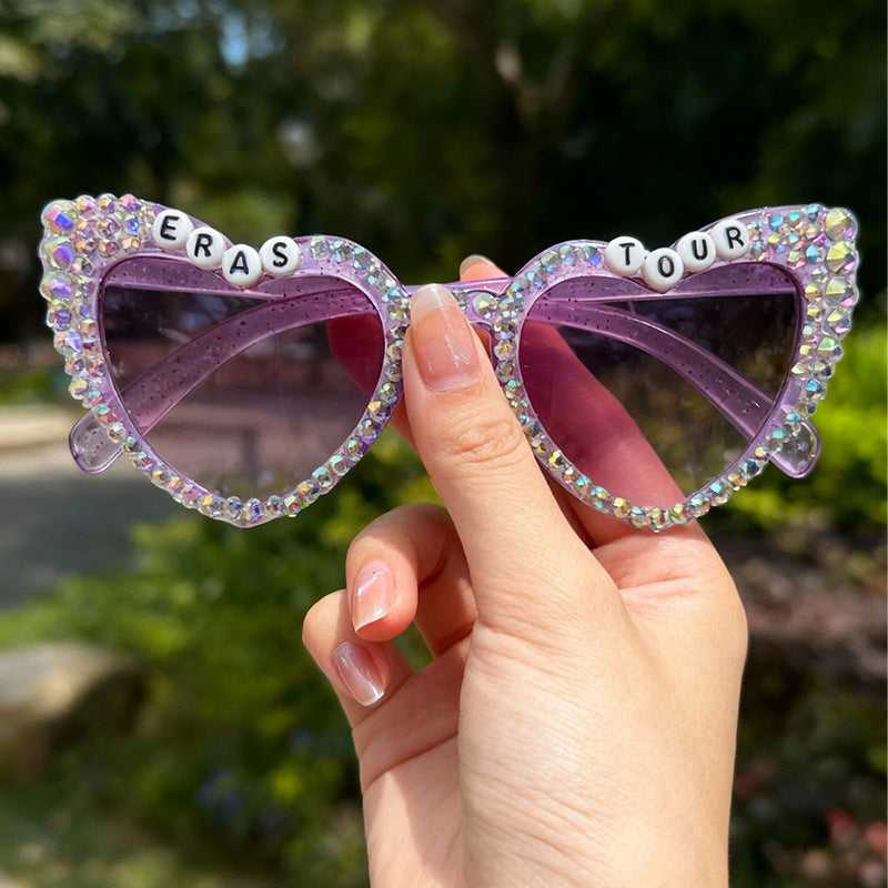 Dekorative mit Strass verzierten Herz-Sonnenbrillen Brehn
