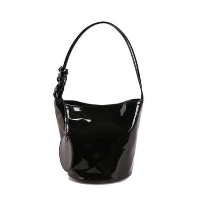 WoChic Patente Leder Eimer Tasche Brehn
