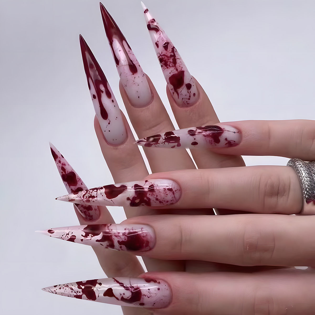 Gothic Blood-Drip Stiletto Nägel Brehn