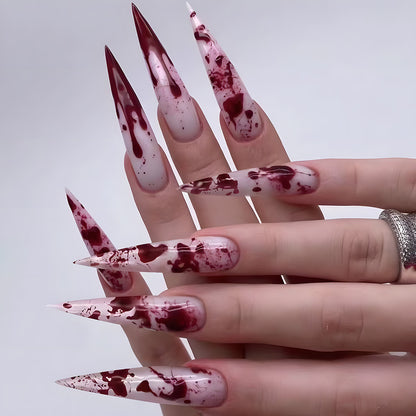 Gothic Blood-Drip Stiletto Nägel Brehn