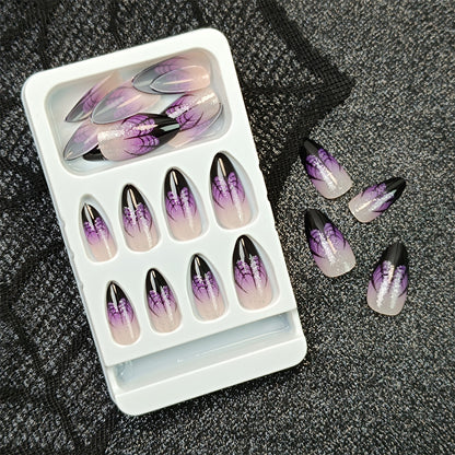 Künstlerisches Abstract Press-On Nagelset Brehn