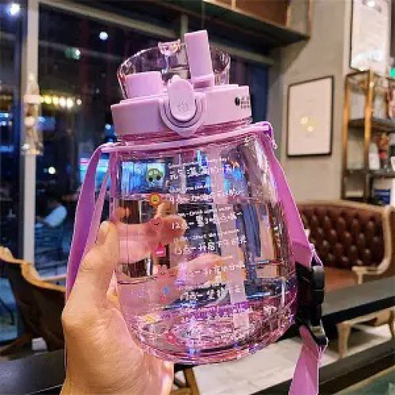 Damen große Wasserflasche mit integrierter Skala und Freisprecheinrichtung Brehn