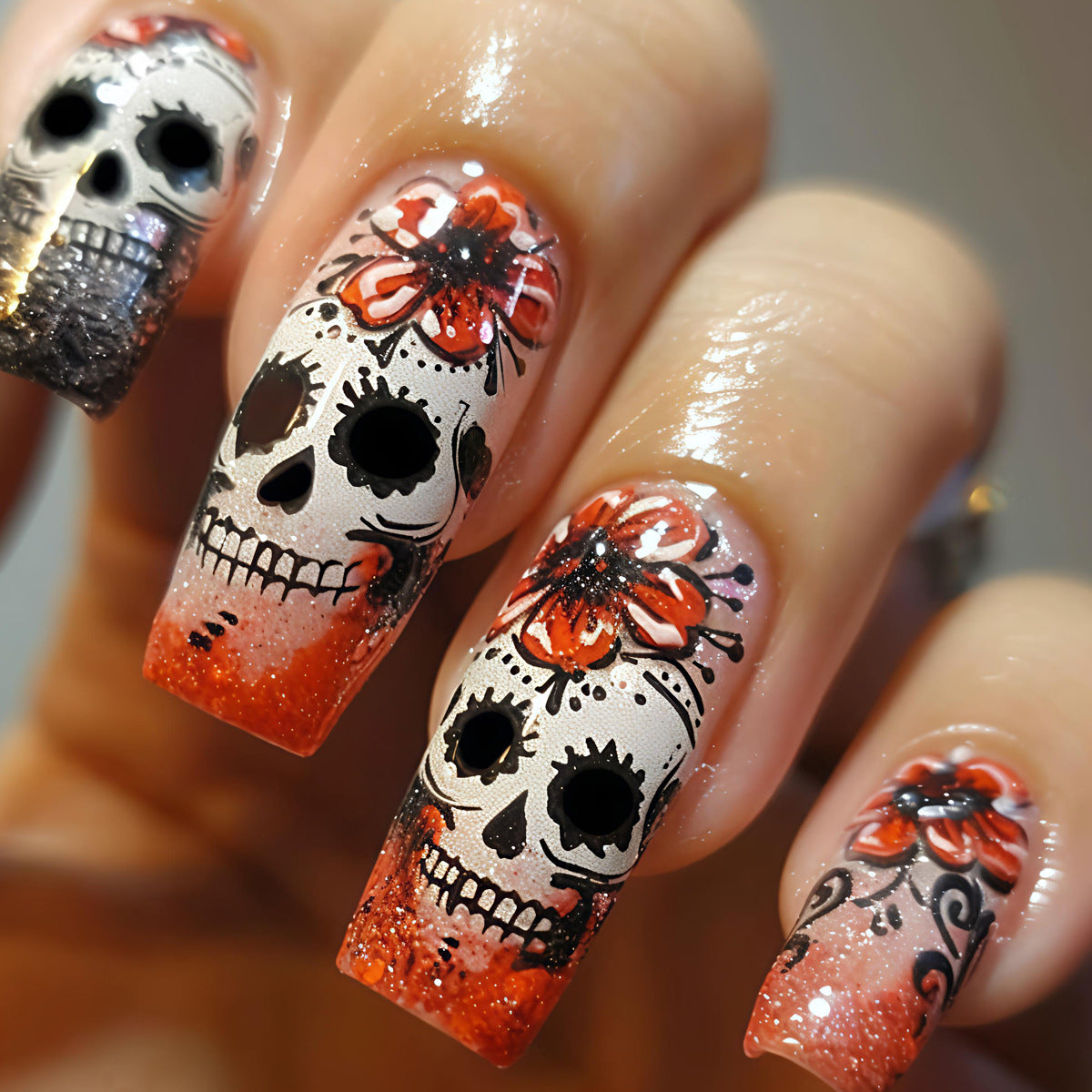 Kunstnägel Im Kreativem Totenkopf-Design Brehn