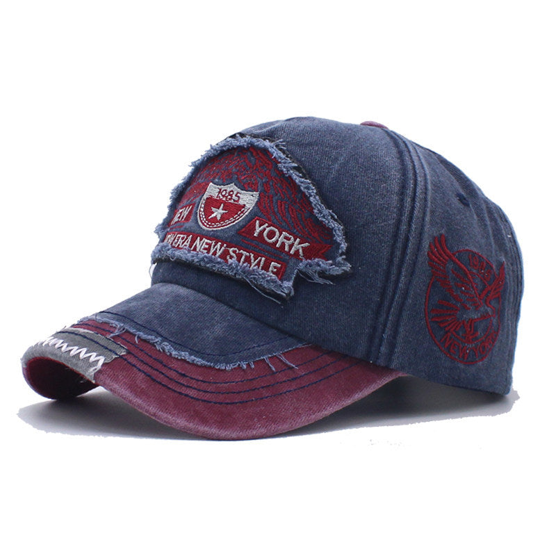 Herren Destroyed Denim Cap Brehn