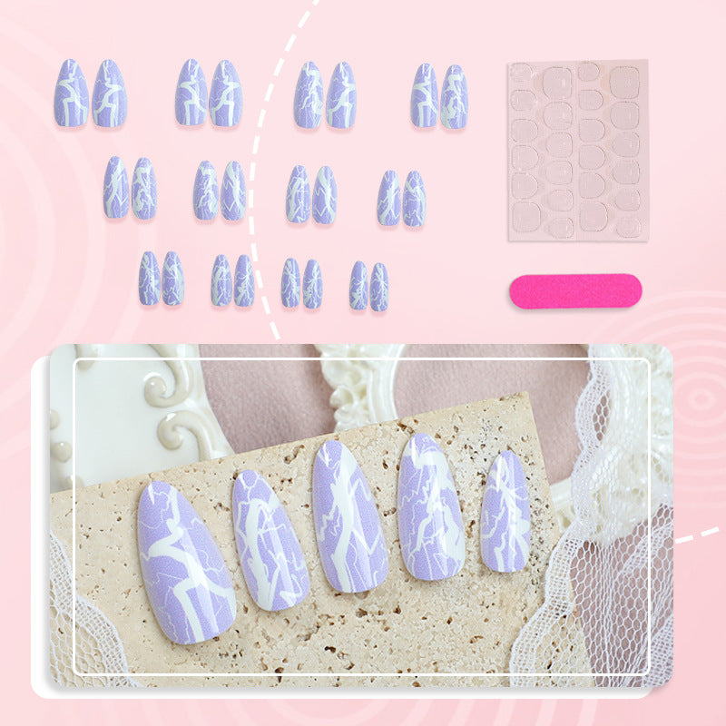 Künstlerisches Press-On Nagelkunst-Set mit Blitzdesign Brehn