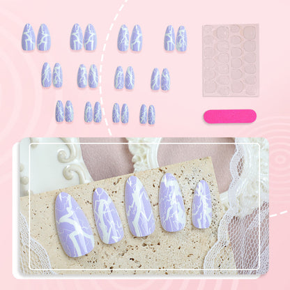 Künstlerisches Press-On Nagelkunst-Set mit Blitzdesign Brehn
