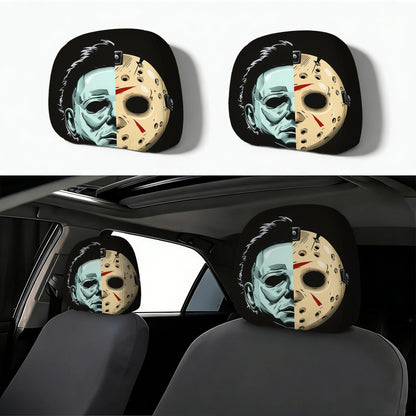 Auto-Kopfstützenbezug mit Retro-Horror-Motiv