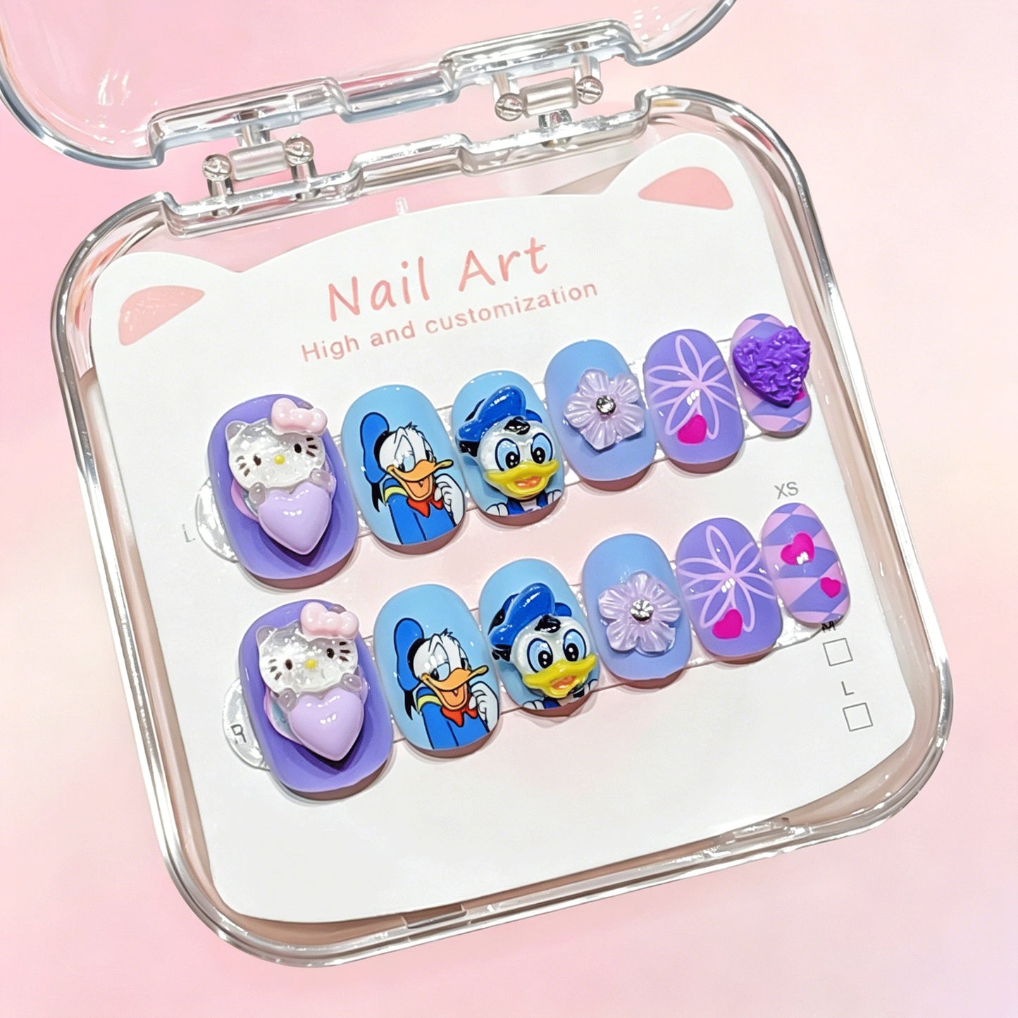 Benutzerdefiniertes cartoon-inspiriertes press-on Nagelkunst-Set Brehn