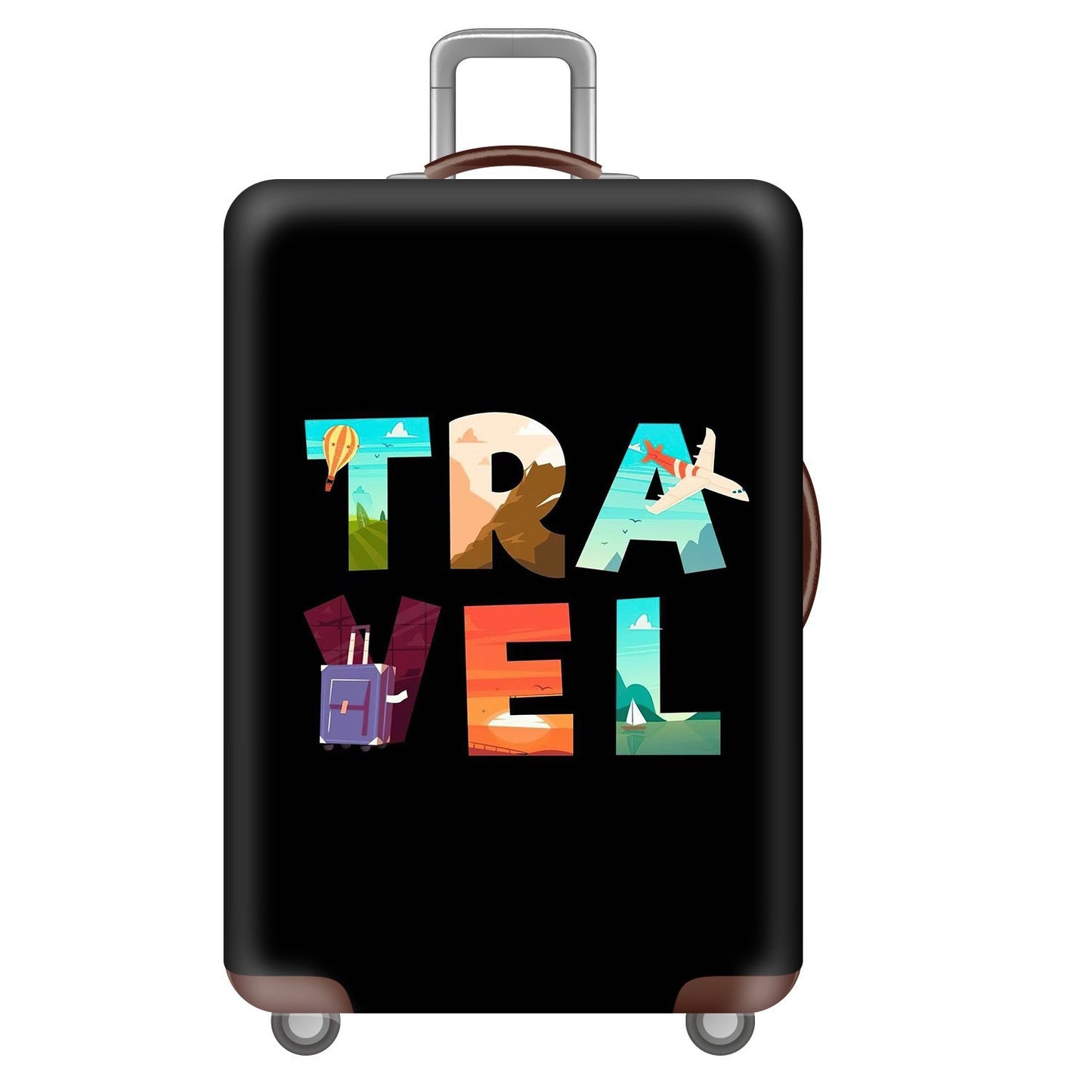 Unisex nan robuster Hartschalen-Trolley mit Löwenportrait Motivdruck, stoßfester ABS-Polycarbonat-Schale, mehrrädrigem Fahrwerk und TSA-Sicherheitsverschluss Brehn
