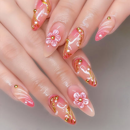 Elegante Blumen 3D Nagelkunst Brehn