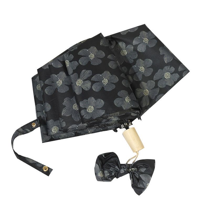 Damen Mini Faltregenschirm mit elegantem Blumendruck Brehn
