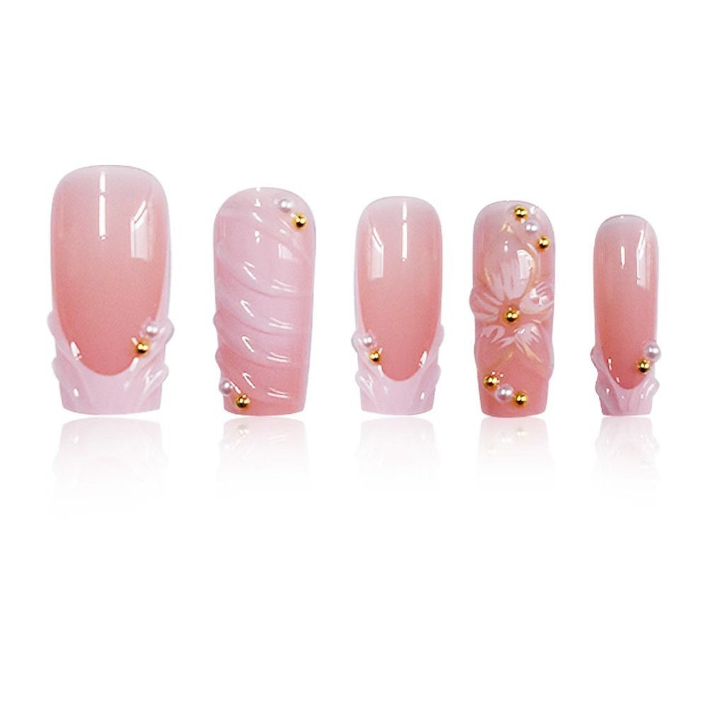 Verschnörkeltes florales Press-On-NagelSet Brehn