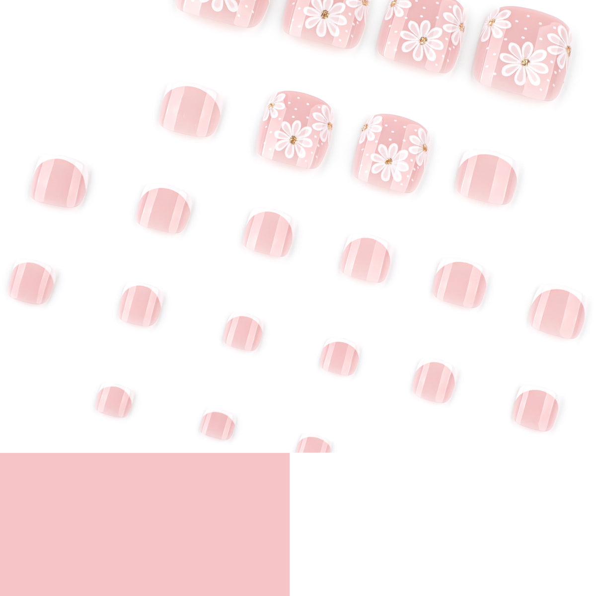 Kunstvolle Fußnagelkunst mit eleganten Gänseblümchen-Motiven Brehn