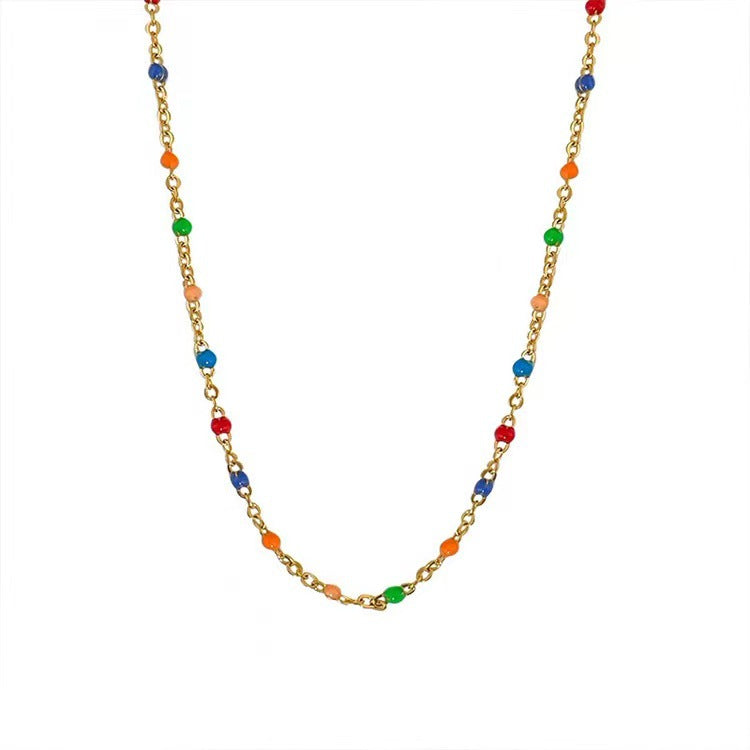 Farbige Statement-Perlenkette Brehn