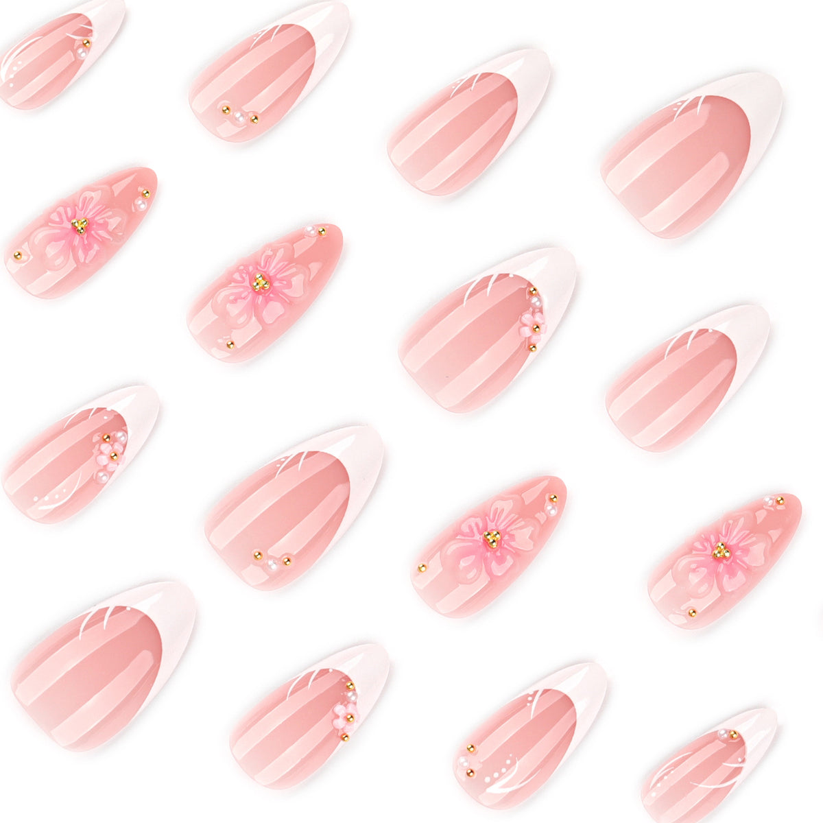 Kunstvolle Nagelkunst mit blütenverzierten Akzenten Brehn