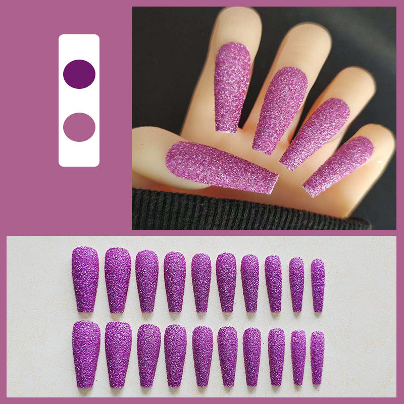 Glänzendes Langes Coffin Press-On Nails Set