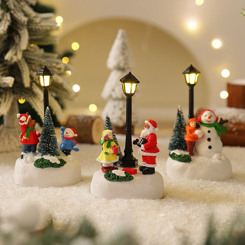 Beleuchtete Weihnachtsfigur mit Weihnachtsbaum Brehn